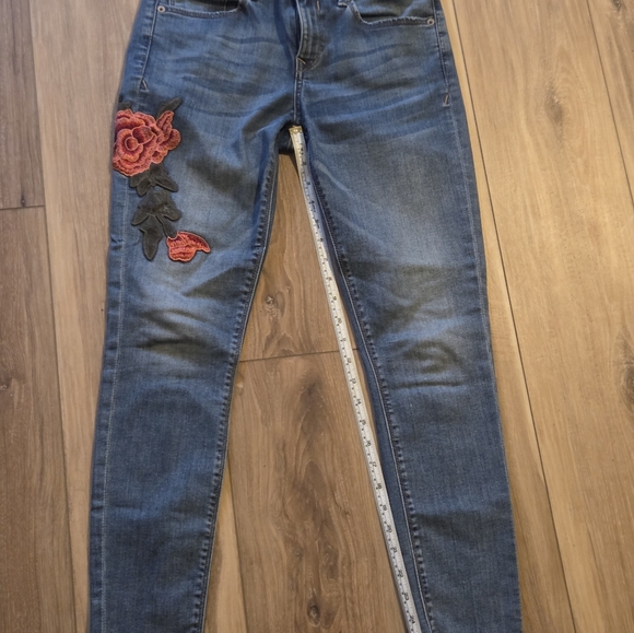 Express Blue Jeans with Red Floral Embroidery - Picture 8 of 9